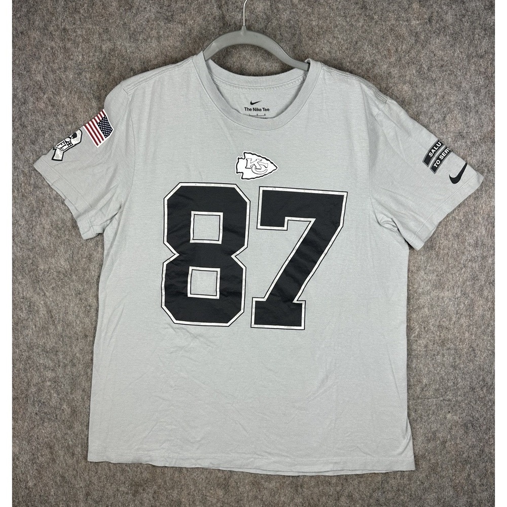 Nike Travis Kelce 87 Kansas City Chiefs Salute To Service T Shirt Mens Large